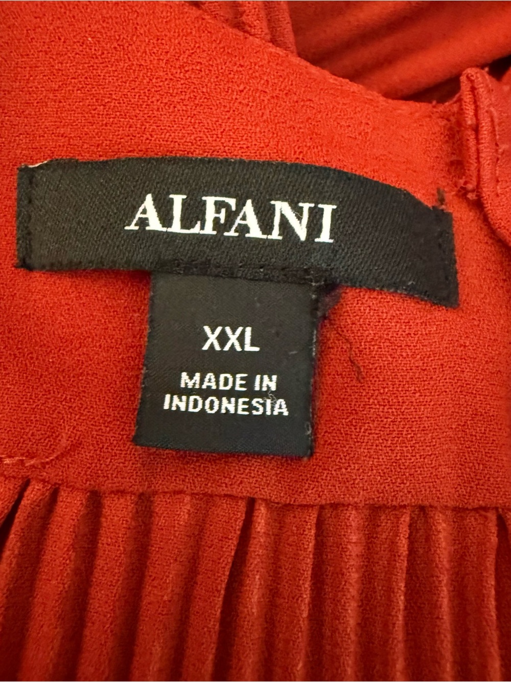 Alfani Women's Orange-Red Pleated Short Sleeve Blouse Size XXL - Picture 6 of 8